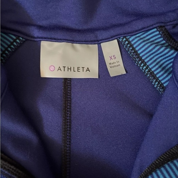 New Athleta  Half Zip Shirt Top Running Blue Two Tons Sz Xs *C17 - Picture 3 of 3